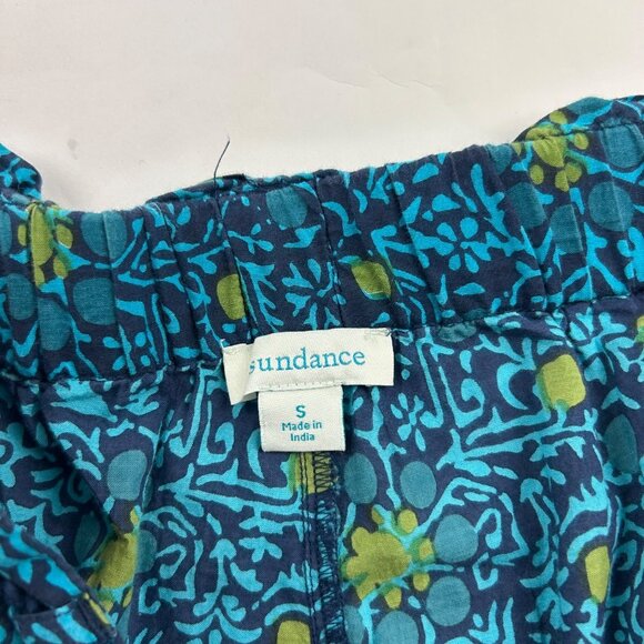 Sundance Turquoise Print Lightweight Cotton Slim Leg Cargo Lounge Pant S - Picture 4 of 7